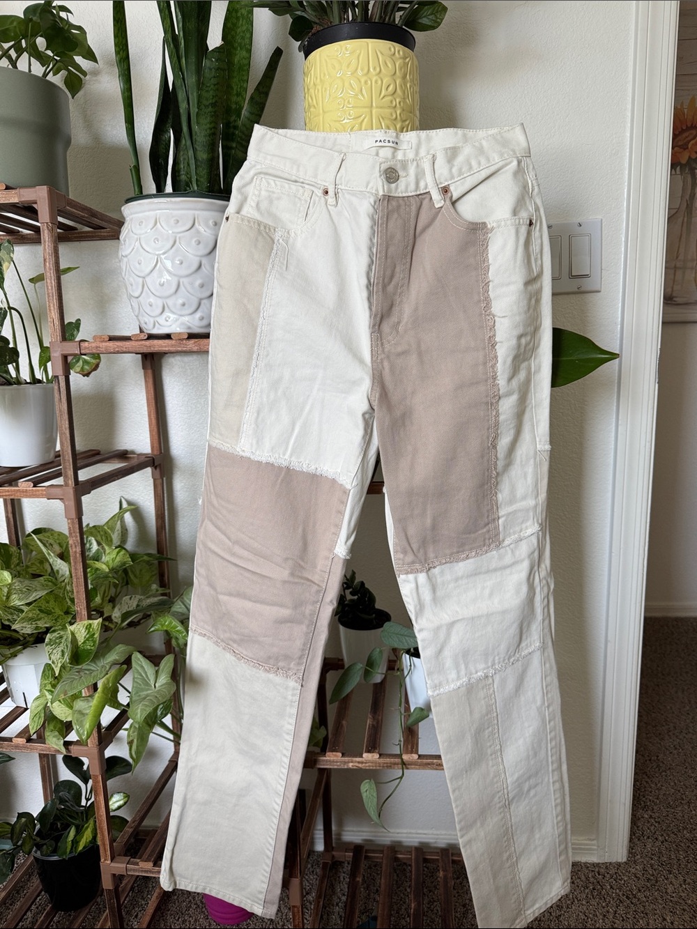 Pacsun Patchwork Dad Jeans Two-Tone High-Rise